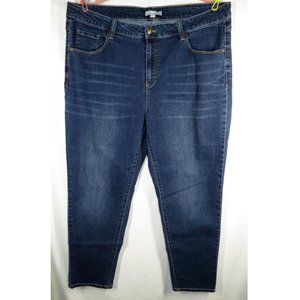 Dark Wash Stretch Denim Slim Fit Jeans